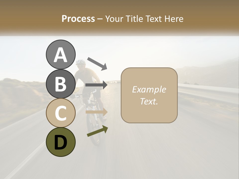 A Man Riding A Bike Down A Road PowerPoint Template