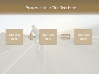 A Man Riding A Bike Down A Road PowerPoint Template