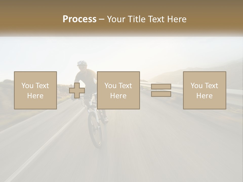 A Man Riding A Bike Down A Road PowerPoint Template