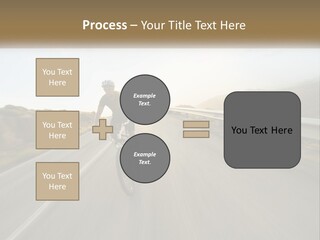 A Man Riding A Bike Down A Road PowerPoint Template