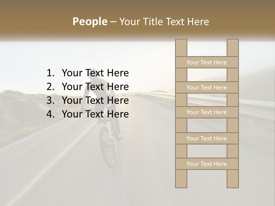 A Man Riding A Bike Down A Road PowerPoint Template