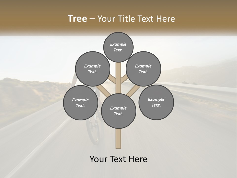 A Man Riding A Bike Down A Road PowerPoint Template