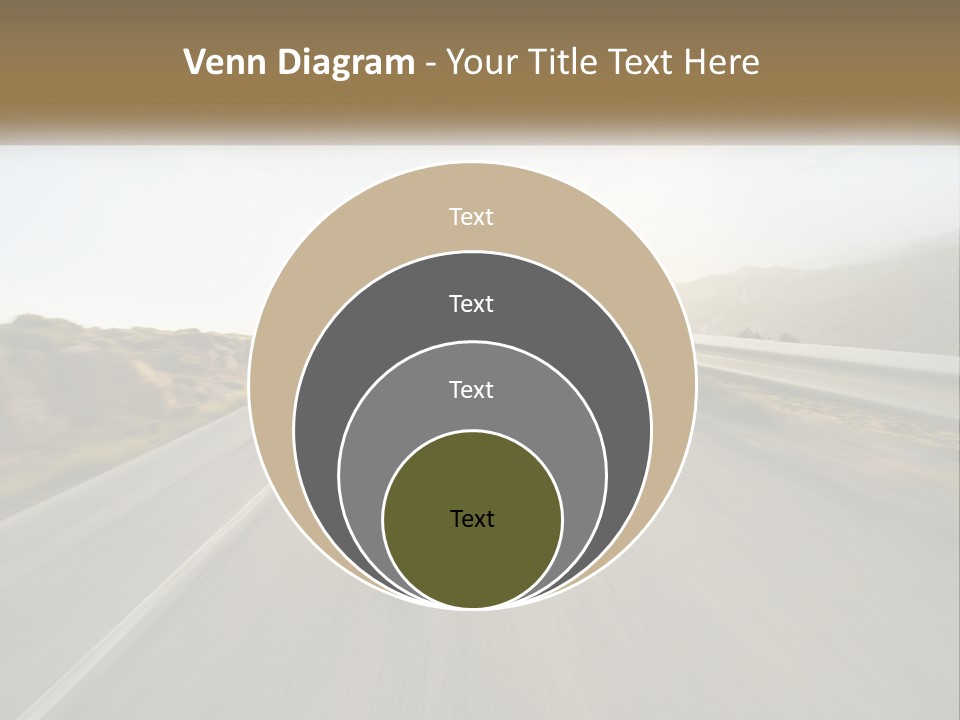 A Man Riding A Bike Down A Road PowerPoint Template