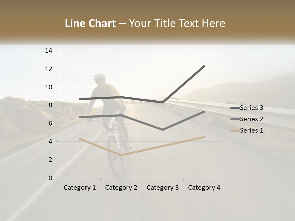 A Man Riding A Bike Down A Road PowerPoint Template