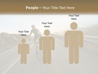 A Man Riding A Bike Down A Road PowerPoint Template