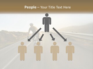 A Man Riding A Bike Down A Road PowerPoint Template
