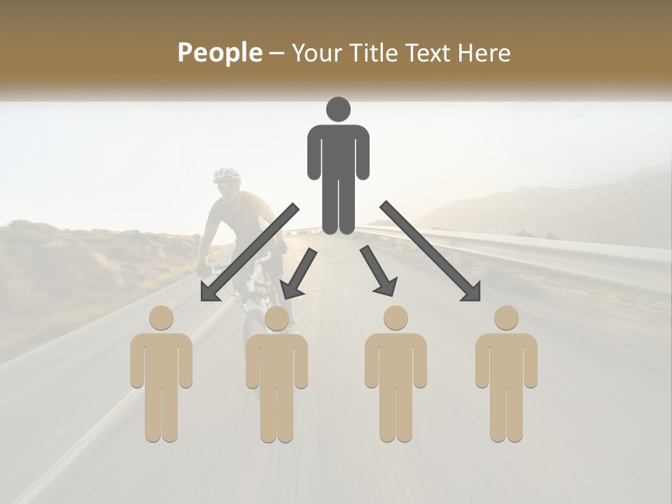 A Man Riding A Bike Down A Road PowerPoint Template