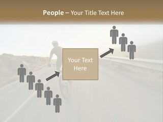 A Man Riding A Bike Down A Road PowerPoint Template