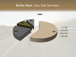 A Man Riding A Bike Down A Road PowerPoint Template