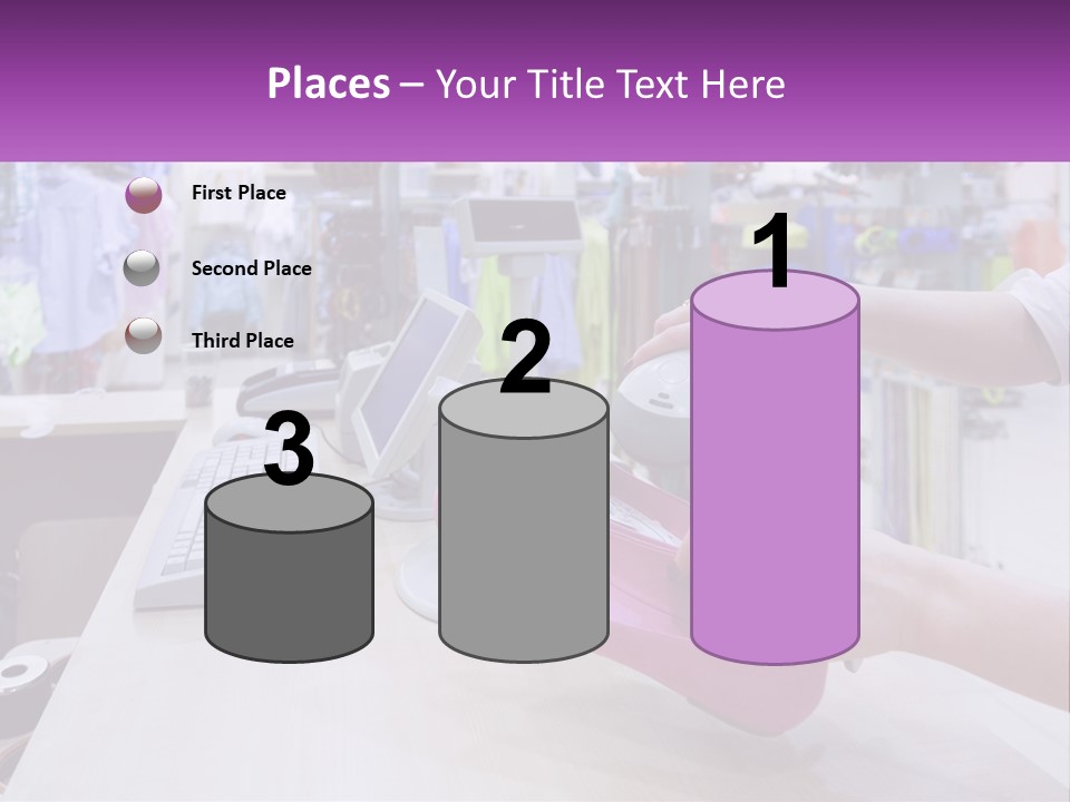 A Person Holding A Pink Object In Front Of A Computer PowerPoint Template