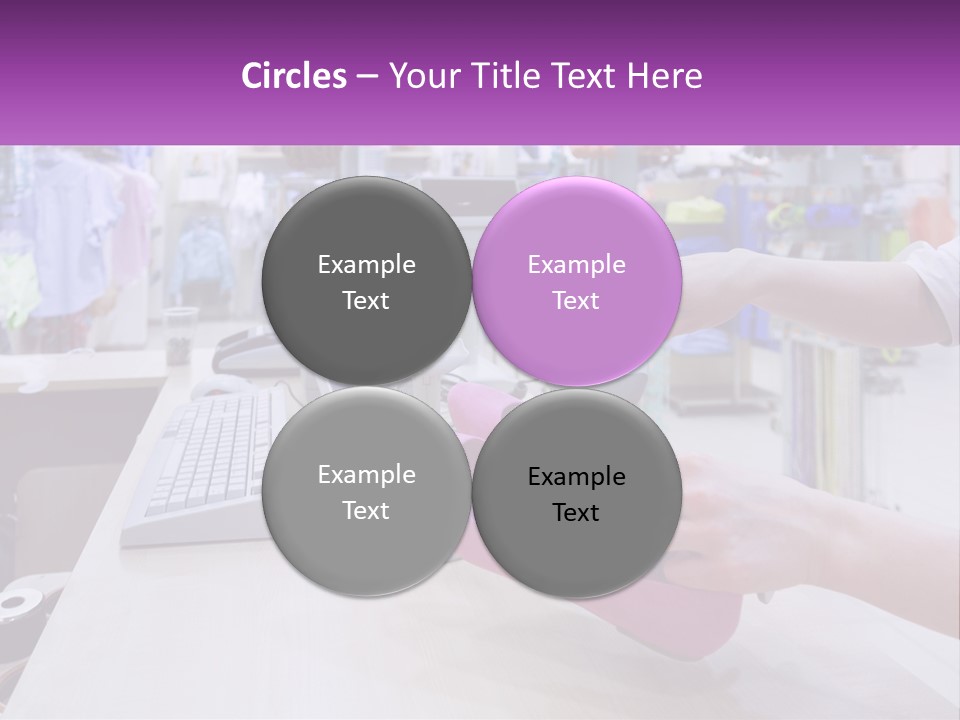 A Person Holding A Pink Object In Front Of A Computer PowerPoint Template