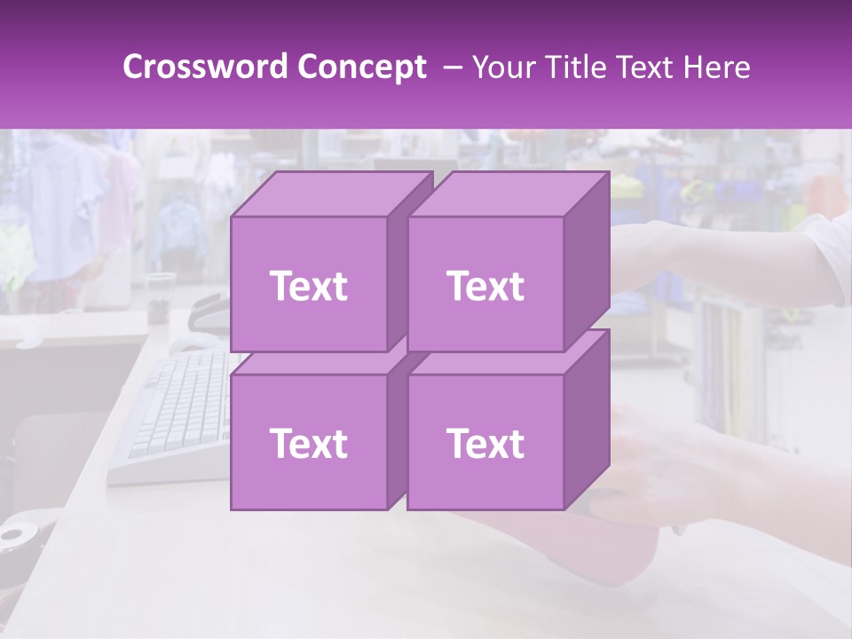 A Person Holding A Pink Object In Front Of A Computer PowerPoint Template