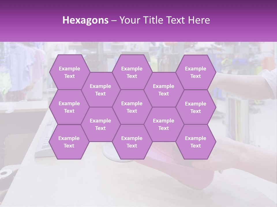 A Person Holding A Pink Object In Front Of A Computer PowerPoint Template