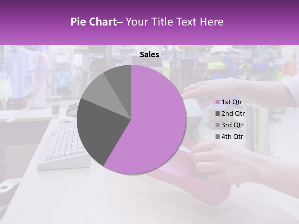 A Person Holding A Pink Object In Front Of A Computer PowerPoint Template