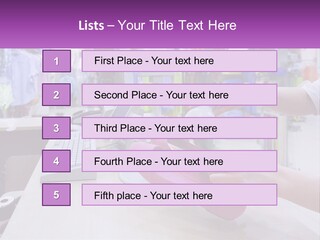 A Person Holding A Pink Object In Front Of A Computer PowerPoint Template