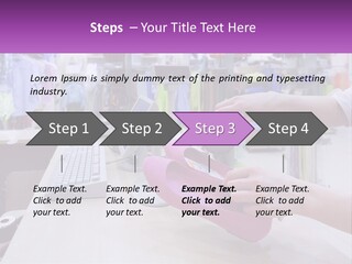 A Person Holding A Pink Object In Front Of A Computer PowerPoint Template