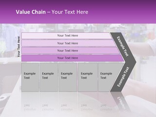 A Person Holding A Pink Object In Front Of A Computer PowerPoint Template
