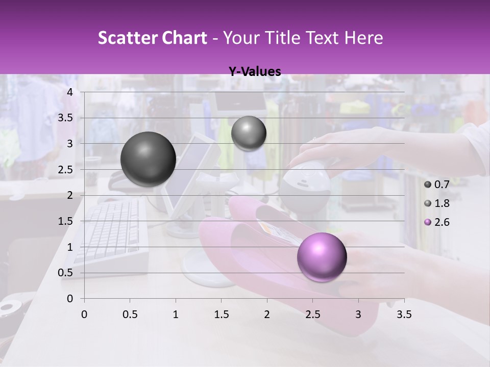 A Person Holding A Pink Object In Front Of A Computer PowerPoint Template