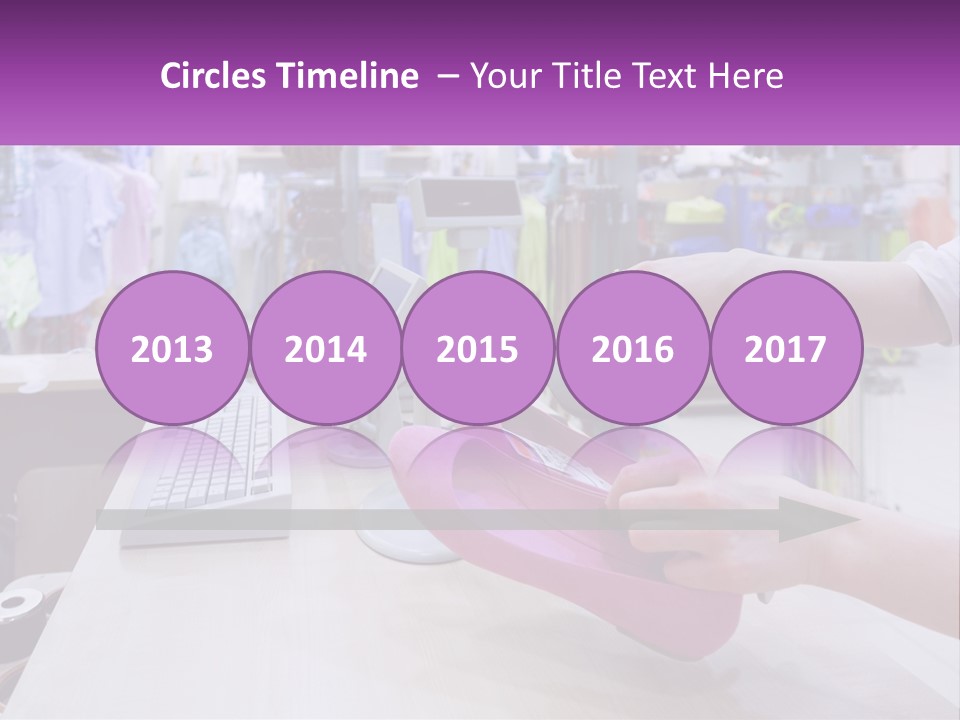 A Person Holding A Pink Object In Front Of A Computer PowerPoint Template