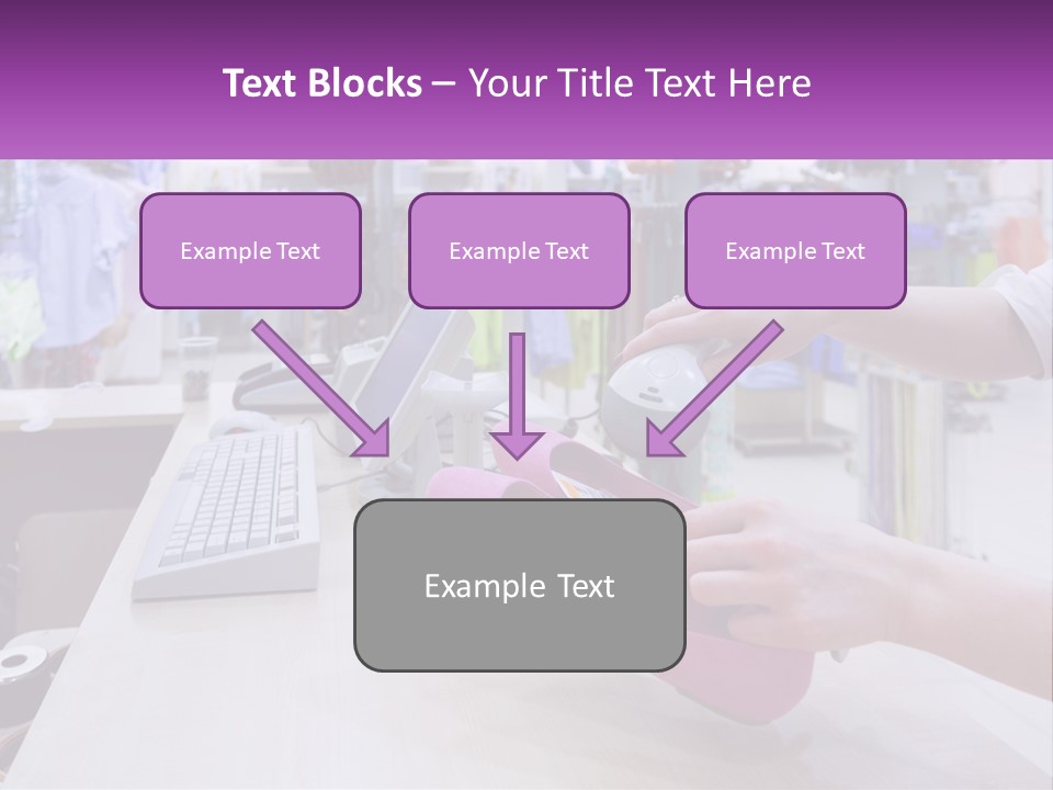 A Person Holding A Pink Object In Front Of A Computer PowerPoint Template