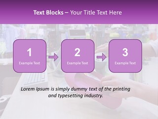 A Person Holding A Pink Object In Front Of A Computer PowerPoint Template