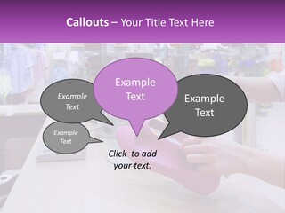 A Person Holding A Pink Object In Front Of A Computer PowerPoint Template