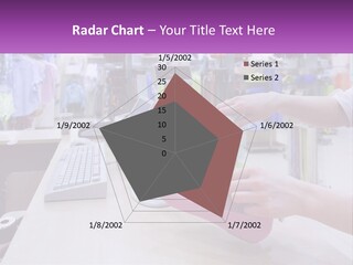 A Person Holding A Pink Object In Front Of A Computer PowerPoint Template