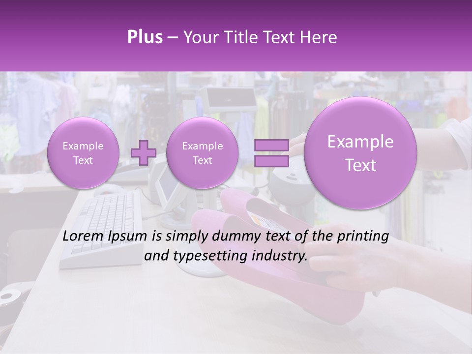 A Person Holding A Pink Object In Front Of A Computer PowerPoint Template
