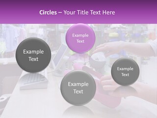 A Person Holding A Pink Object In Front Of A Computer PowerPoint Template