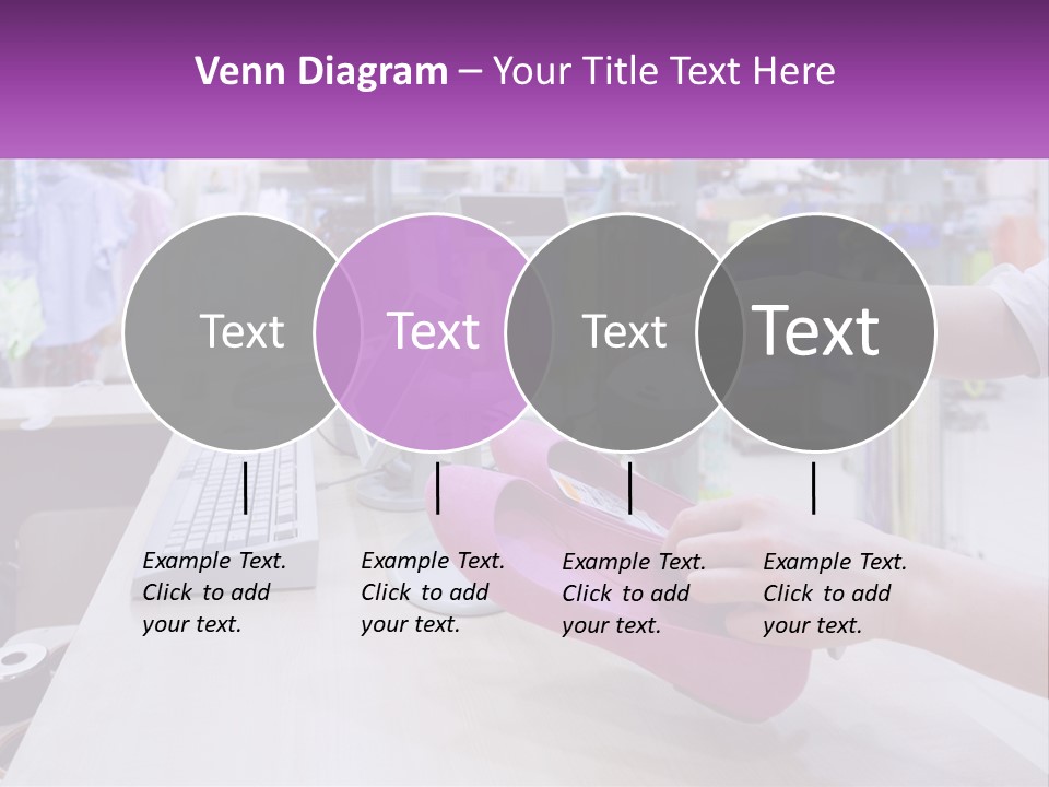 A Person Holding A Pink Object In Front Of A Computer PowerPoint Template