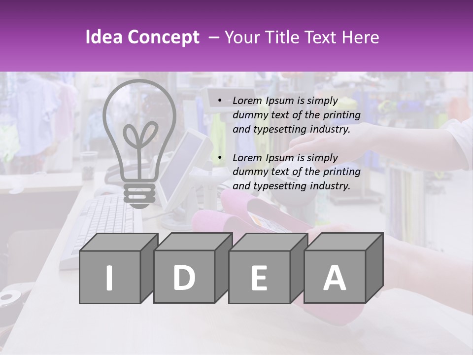 A Person Holding A Pink Object In Front Of A Computer PowerPoint Template