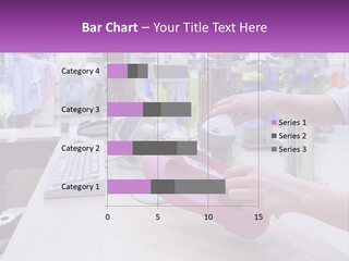 A Person Holding A Pink Object In Front Of A Computer PowerPoint Template