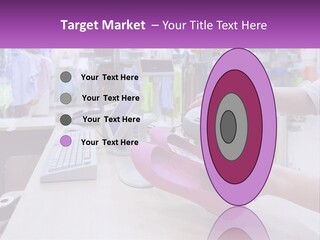 A Person Holding A Pink Object In Front Of A Computer PowerPoint Template