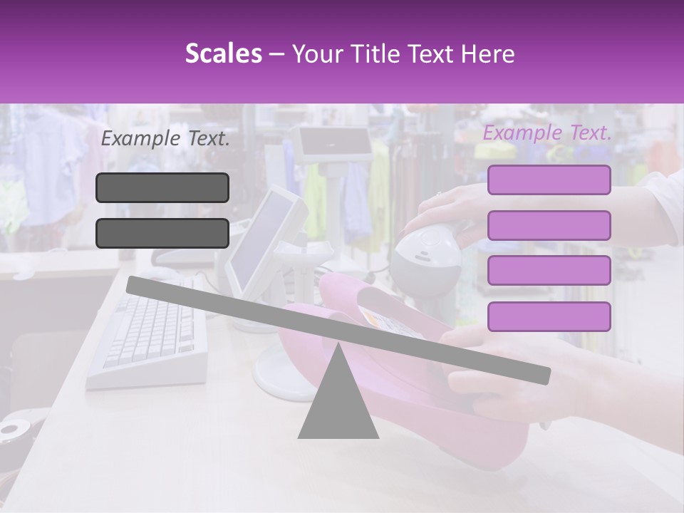 A Person Holding A Pink Object In Front Of A Computer PowerPoint Template