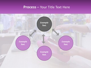 A Person Holding A Pink Object In Front Of A Computer PowerPoint Template