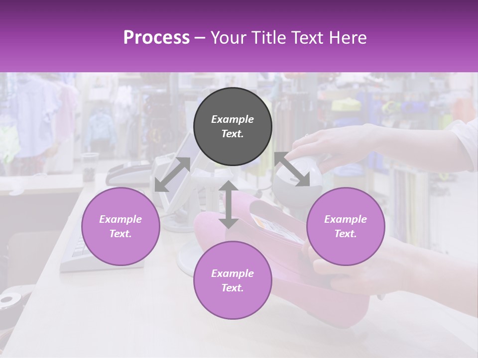 A Person Holding A Pink Object In Front Of A Computer PowerPoint Template