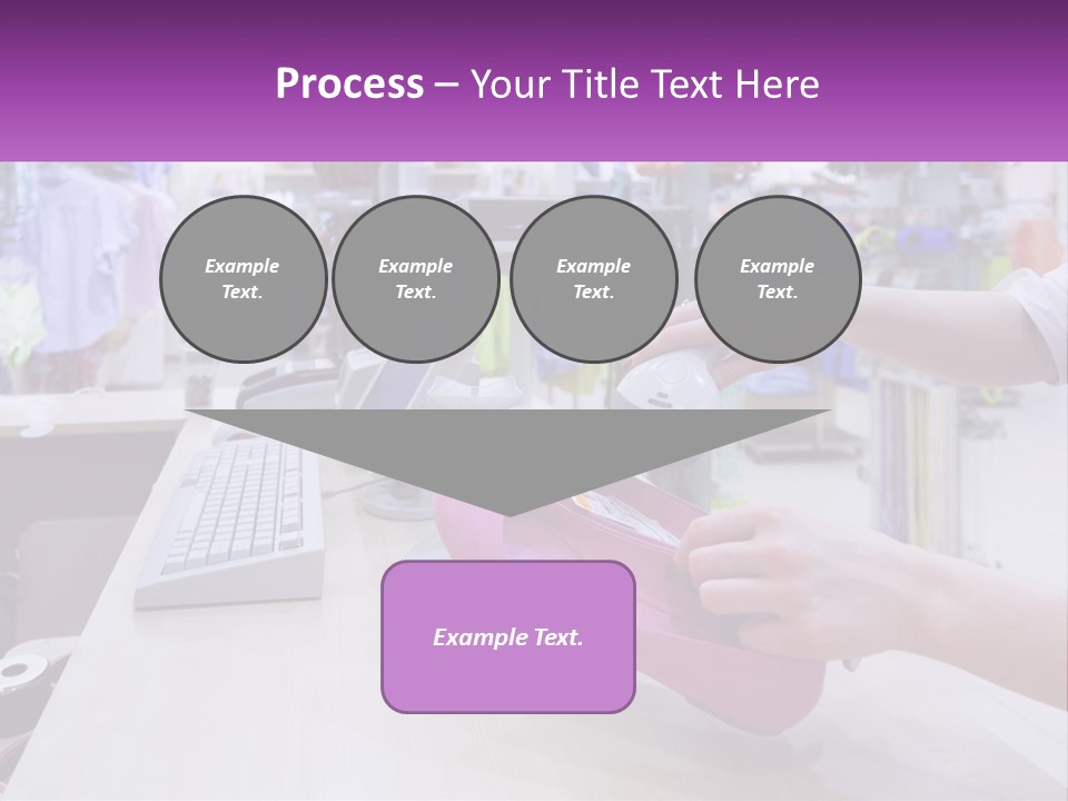 A Person Holding A Pink Object In Front Of A Computer PowerPoint Template