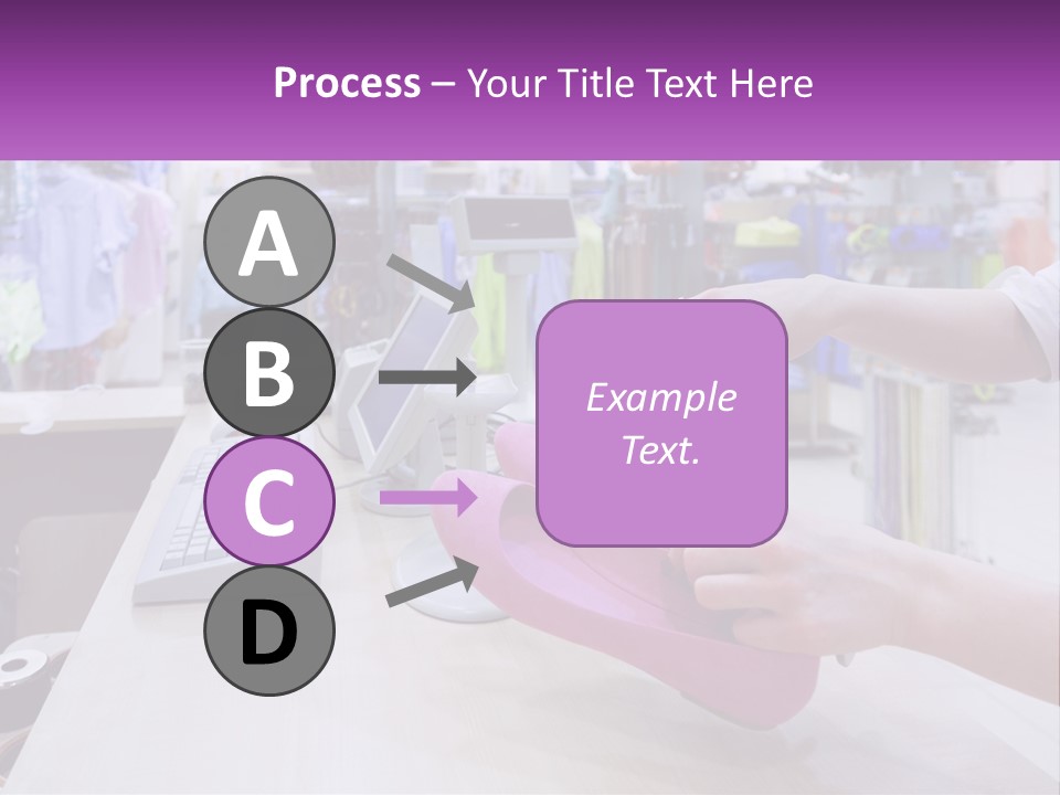 A Person Holding A Pink Object In Front Of A Computer PowerPoint Template