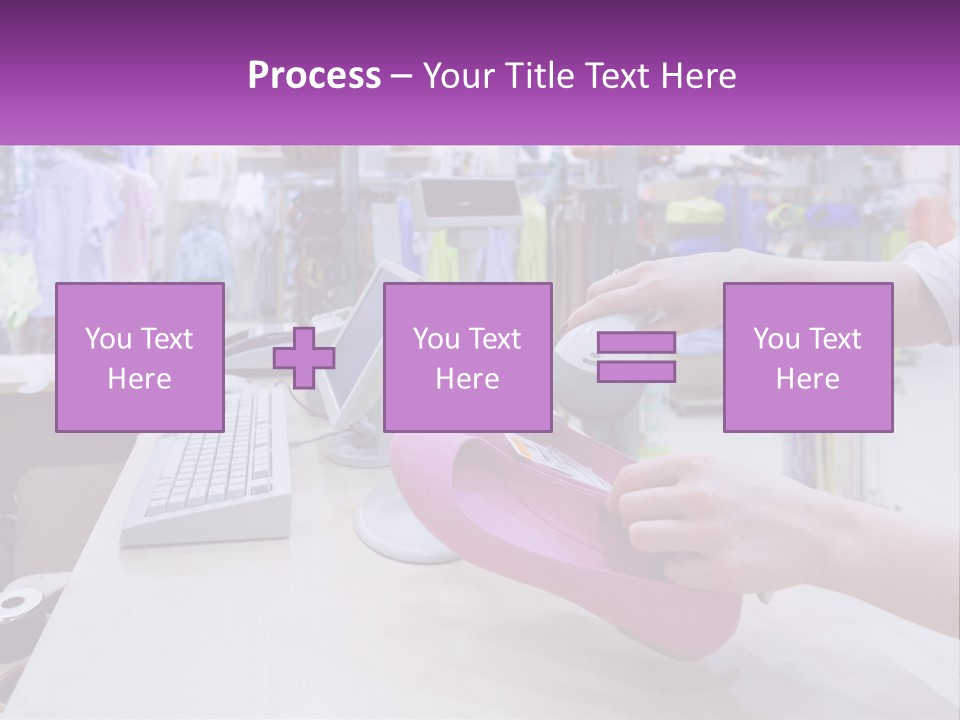 A Person Holding A Pink Object In Front Of A Computer PowerPoint Template