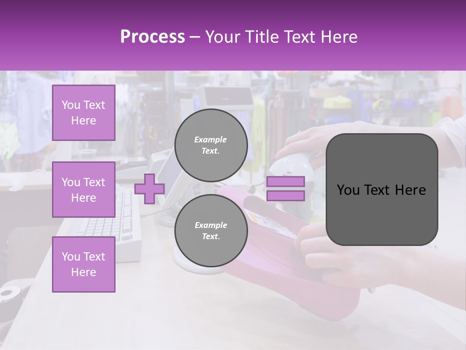 A Person Holding A Pink Object In Front Of A Computer PowerPoint Template