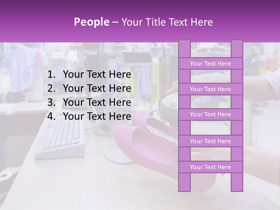 A Person Holding A Pink Object In Front Of A Computer PowerPoint Template