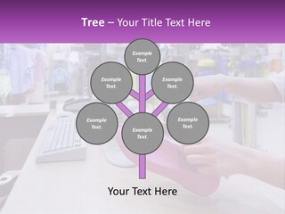 A Person Holding A Pink Object In Front Of A Computer PowerPoint Template