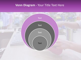 A Person Holding A Pink Object In Front Of A Computer PowerPoint Template