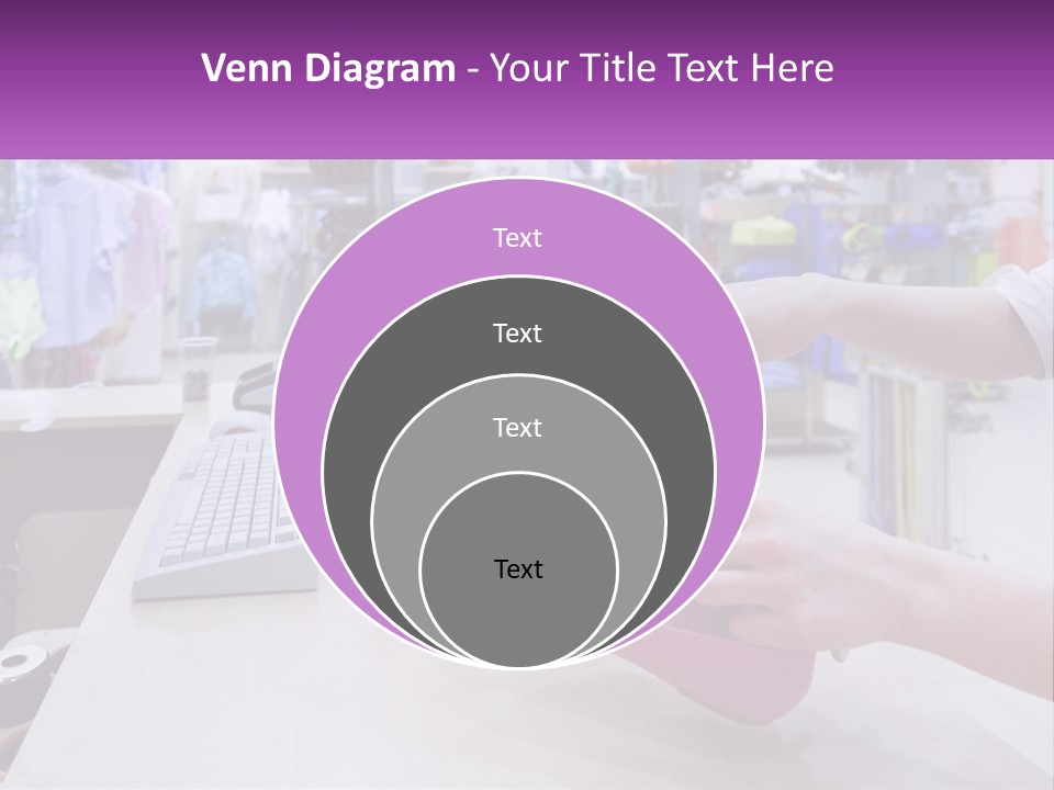 A Person Holding A Pink Object In Front Of A Computer PowerPoint Template