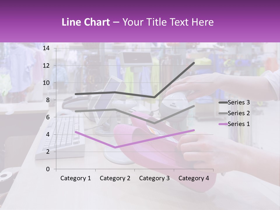 A Person Holding A Pink Object In Front Of A Computer PowerPoint Template