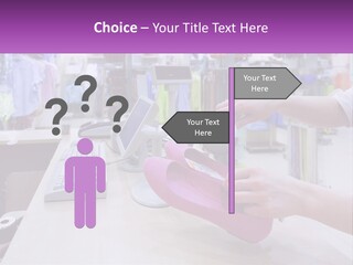 A Person Holding A Pink Object In Front Of A Computer PowerPoint Template