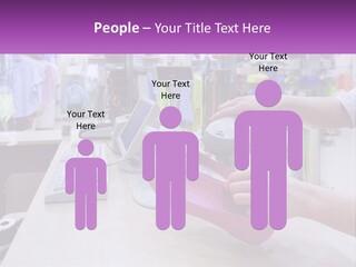 A Person Holding A Pink Object In Front Of A Computer PowerPoint Template