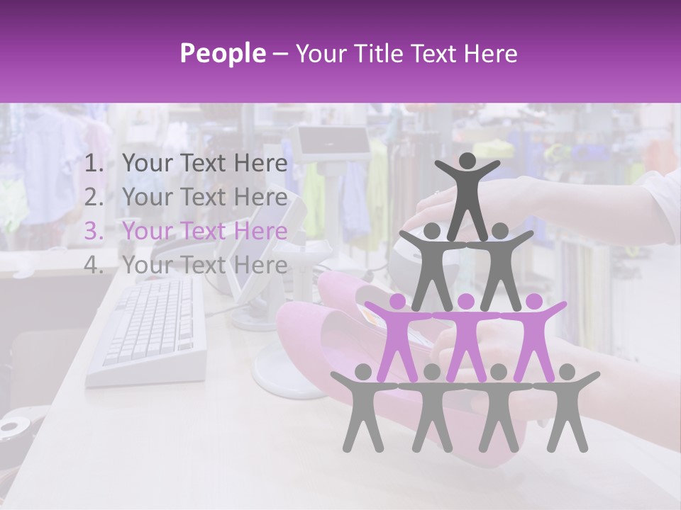 A Person Holding A Pink Object In Front Of A Computer PowerPoint Template