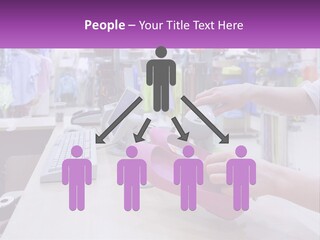 A Person Holding A Pink Object In Front Of A Computer PowerPoint Template