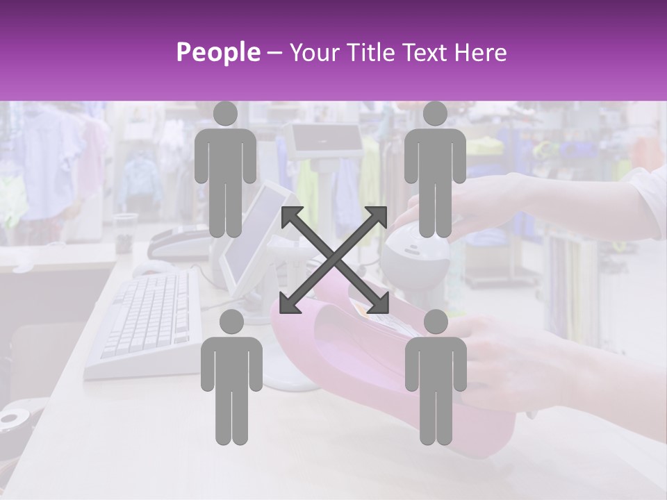 A Person Holding A Pink Object In Front Of A Computer PowerPoint Template